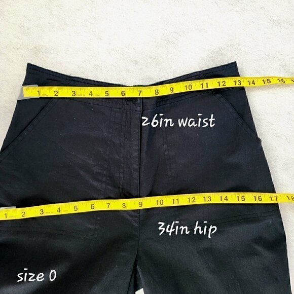 Chico’s Women's Black Cotton Blend Capri Pants Size 0 = US Size 4 (See Last Pic) - Picture 6 of 11